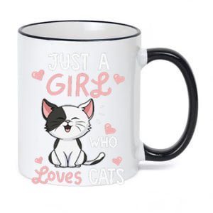 Just A Girl Who Loves Cats Cute Cat Lover Gifts 11oz Black Color Changing Mug