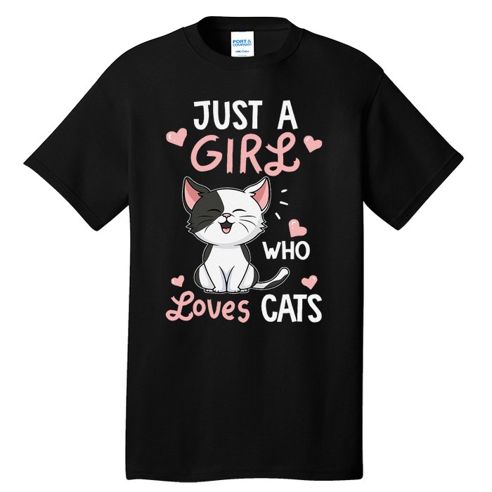 Just A Girl Who Loves Cats Cute Cat Lover Gifts Tall T-Shirt