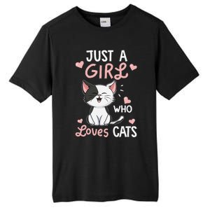 Just A Girl Who Loves Cats Cute Cat Lover Gifts Tall Fusion ChromaSoft Performance T-Shirt