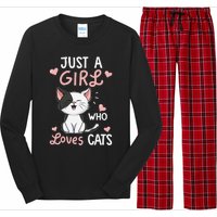 Just A Girl Who Loves Cats Cute Cat Lover Gifts Long Sleeve Pajama Set