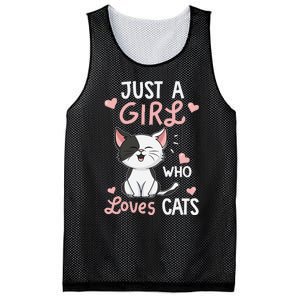 Just A Girl Who Loves Cats Cute Cat Lover Gifts Mesh Reversible Basketball Jersey Tank