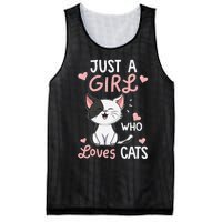 Just A Girl Who Loves Cats Cute Cat Lover Gifts Mesh Reversible Basketball Jersey Tank