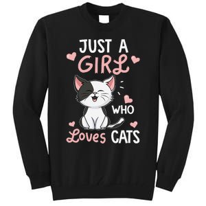 Just A Girl Who Loves Cats Cute Cat Lover Gifts Tall Sweatshirt