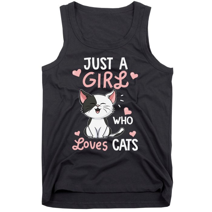 Just A Girl Who Loves Cats Cute Cat Lover Gifts Tank Top