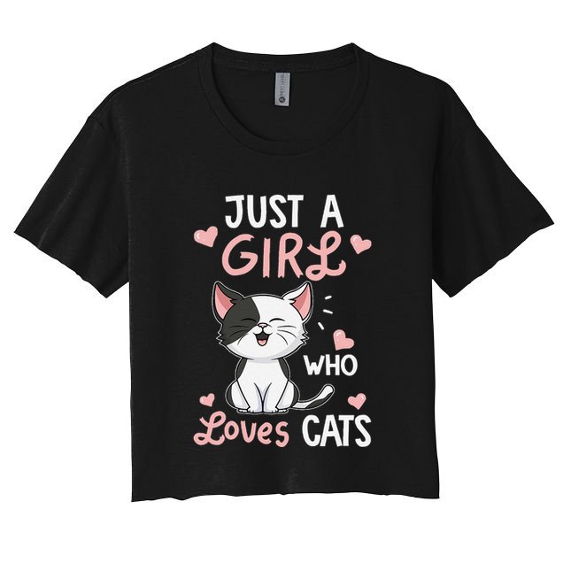 Just A Girl Who Loves Cats Cute Cat Lover Gifts Crop Top