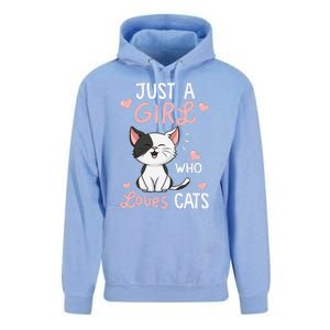 Just A Girl Who Loves Cats Cute Cat Lover Gifts Unisex Surf Hoodie