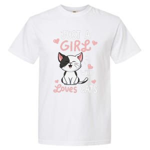 Just A Girl Who Loves Cats Cute Cat Lover Gifts Garment-Dyed Heavyweight T-Shirt