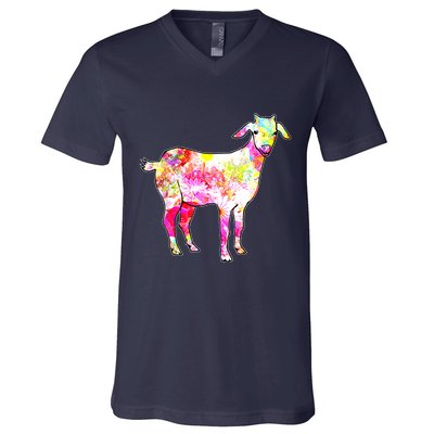 Just A Girl Who Loves Goats Wo Farmer Cute Goat V-Neck T-Shirt