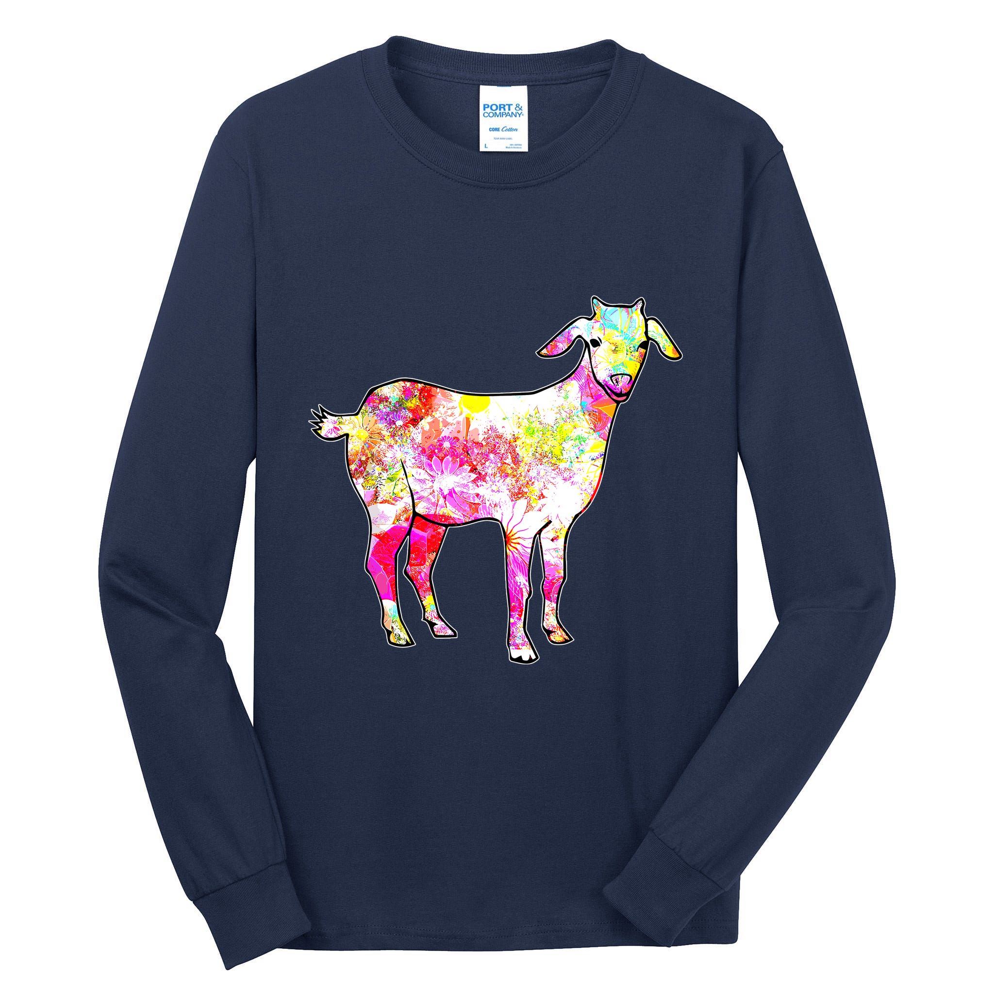 Just A Girl Who Loves Goats Wo Farmer Cute Goat Tall Long Sleeve T-Shirt