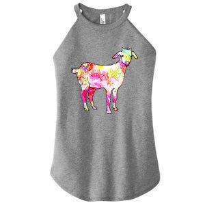 Just A Girl Who Loves Goats Wo Farmer Cute Goat Women's Perfect Tri Rocker Tank