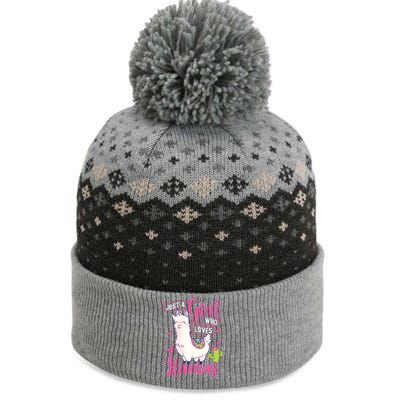 Just A Girl Who Loves Llamas Zookeeper Nature Animal Lover The Baniff Cuffed Pom Beanie