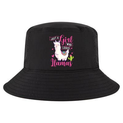 Just A Girl Who Loves Llamas Zookeeper Nature Animal Lover Cool Comfort Performance Bucket Hat