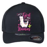 Just A Girl Who Loves Llamas Zookeeper Nature Animal Lover Flexfit Unipanel Trucker Cap