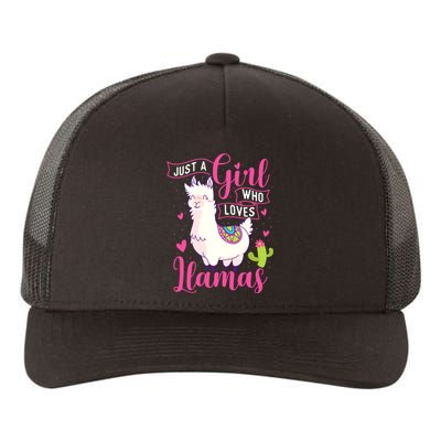 Just A Girl Who Loves Llamas Zookeeper Nature Animal Lover Yupoong Adult 5-Panel Trucker Hat