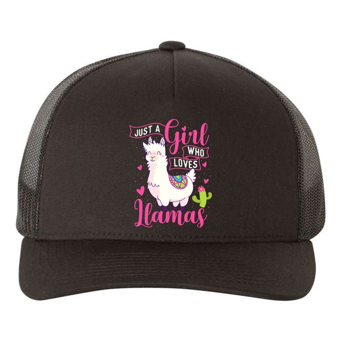 Just A Girl Who Loves Llamas Zookeeper Nature Animal Lover Yupoong Adult 5-Panel Trucker Hat