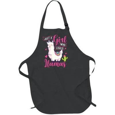 Just A Girl Who Loves Llamas Zookeeper Nature Animal Lover Full-Length Apron With Pockets