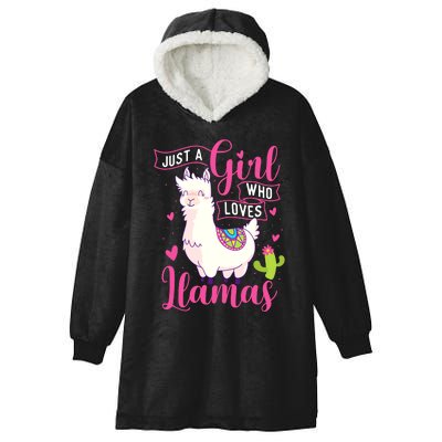 Just A Girl Who Loves Llamas Zookeeper Nature Animal Lover Hooded Wearable Blanket