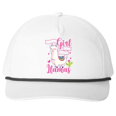 Just A Girl Who Loves Llamas Zookeeper Nature Animal Lover Snapback Five-Panel Rope Hat