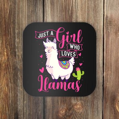 Just A Girl Who Loves Llamas Zookeeper Nature Animal Lover Coaster