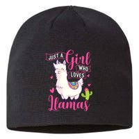 Just A Girl Who Loves Llamas Zookeeper Nature Animal Lover Sustainable Beanie