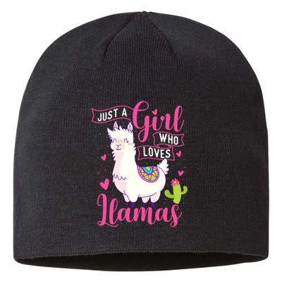 Just A Girl Who Loves Llamas Zookeeper Nature Animal Lover Sustainable Beanie