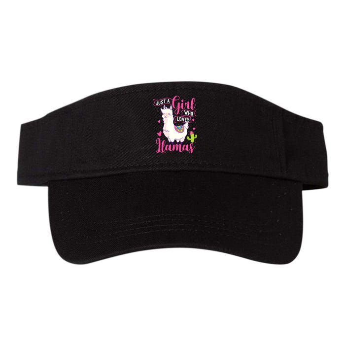 Just A Girl Who Loves Llamas Zookeeper Nature Animal Lover Valucap Bio-Washed Visor