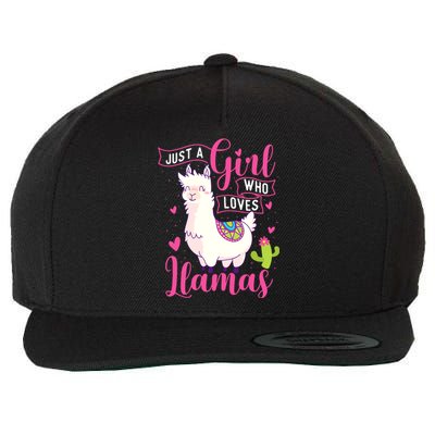 Just A Girl Who Loves Llamas Zookeeper Nature Animal Lover Wool Snapback Cap