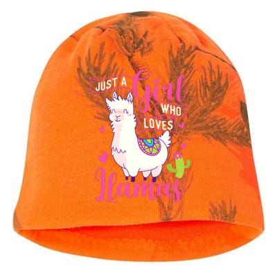 Just A Girl Who Loves Llamas Zookeeper Nature Animal Lover Kati - Camo Knit Beanie