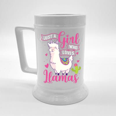 Just A Girl Who Loves Llamas Zookeeper Nature Animal Lover Beer Stein