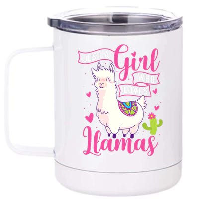 Just A Girl Who Loves Llamas Zookeeper Nature Animal Lover 12 oz Stainless Steel Tumbler Cup