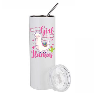 Just A Girl Who Loves Llamas Zookeeper Nature Animal Lover Stainless Steel Tumbler