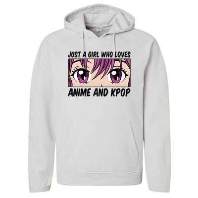 Just A Girl Who Loves Anime And Kpop Performance Fleece Hoodie