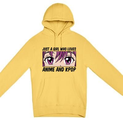 Just A Girl Who Loves Anime And Kpop Premium Pullover Hoodie