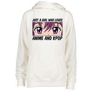 Just A Girl Who Loves Anime And Kpop Womens Funnel Neck Pullover Hood