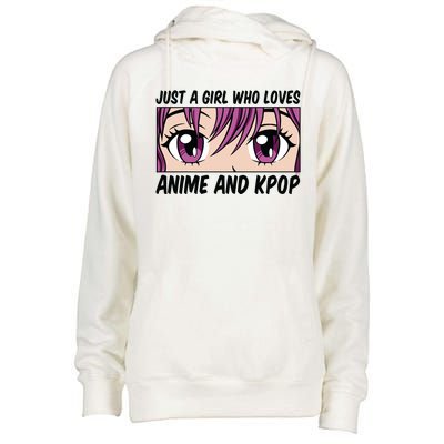 Just A Girl Who Loves Anime And Kpop Womens Funnel Neck Pullover Hood