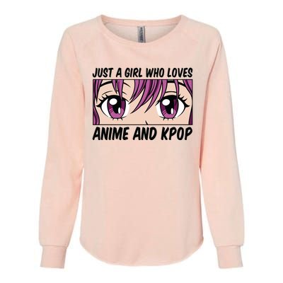 Just A Girl Who Loves Anime And Kpop Womens California Wash Sweatshirt