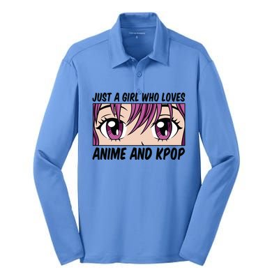 Just A Girl Who Loves Anime And Kpop Silk Touch Performance Long Sleeve Polo