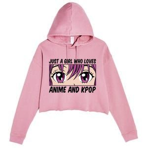 Just A Girl Who Loves Anime And Kpop Crop Fleece Hoodie