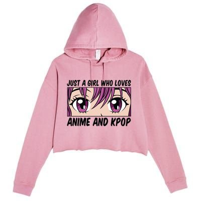 Just A Girl Who Loves Anime And Kpop Crop Fleece Hoodie