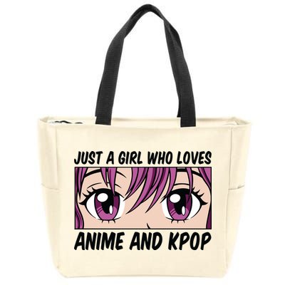 Just A Girl Who Loves Anime And Kpop Zip Tote Bag