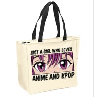 Just A Girl Who Loves Anime And Kpop Zip Tote Bag