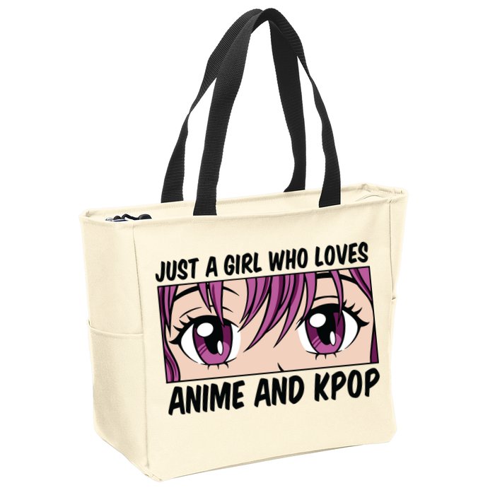 Just A Girl Who Loves Anime And Kpop Zip Tote Bag