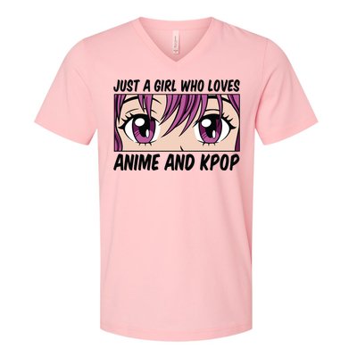 Just A Girl Who Loves Anime And Kpop V-Neck T-Shirt