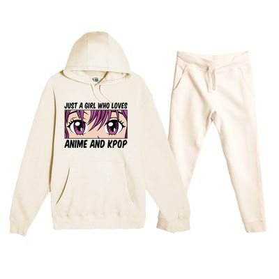 Just A Girl Who Loves Anime And Kpop Premium Hooded Sweatsuit Set