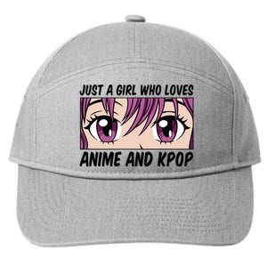 Just A Girl Who Loves Anime And Kpop 7-Panel Snapback Hat