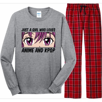 Just A Girl Who Loves Anime And Kpop Long Sleeve Pajama Set