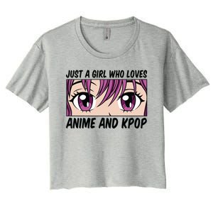 Just A Girl Who Loves Anime And Kpop Women's Crop Top Tee