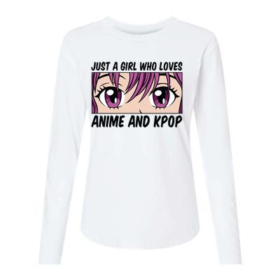 Just A Girl Who Loves Anime And Kpop Womens Cotton Relaxed Long Sleeve T-Shirt