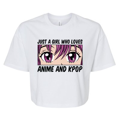 Just A Girl Who Loves Anime And Kpop Bella+Canvas Jersey Crop Tee