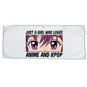 Just A Girl Who Loves Anime And Kpop Large Microfiber Waffle Golf Towel